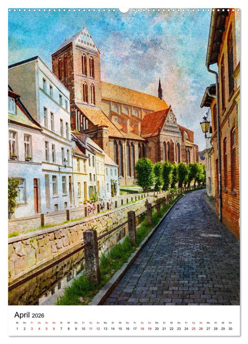 Hansestadt Wismar - Aquarellansichten der Perle des Nordens (CALVENDO Wandkalender 2026)
