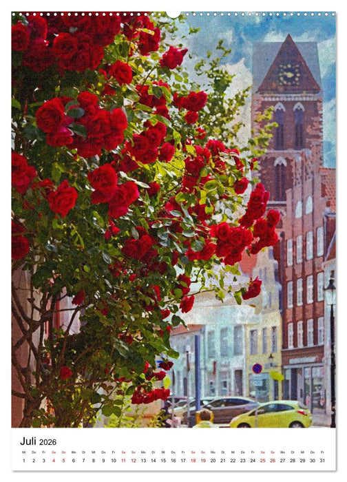 Hansestadt Wismar - Aquarellansichten der Perle des Nordens (CALVENDO Premium Wandkalender 2026)