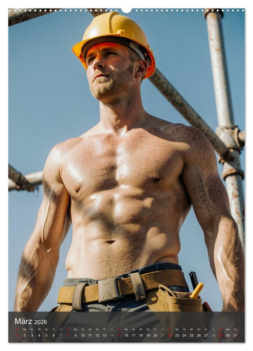 SEXY BAUARBEITER - Nackte Männer packen an (CALVENDO Premium Wandkalender 2026)