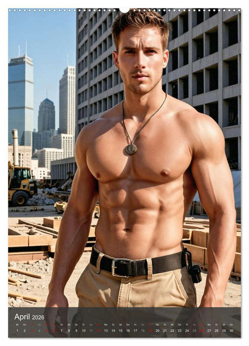 SEXY BAUARBEITER - Nackte Männer packen an (CALVENDO Premium Wandkalender 2026)