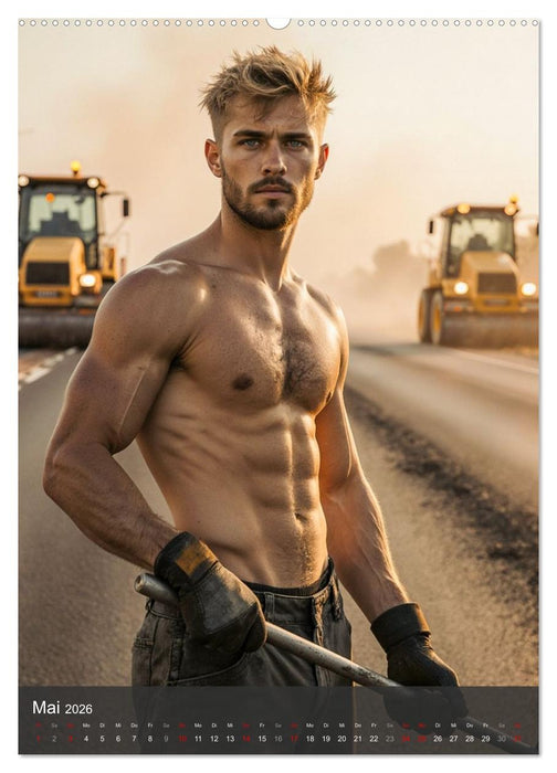 SEXY BAUARBEITER - Nackte Männer packen an (CALVENDO Premium Wandkalender 2026)
