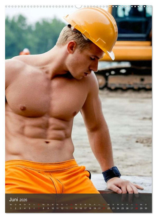 SEXY BAUARBEITER - Nackte Männer packen an (CALVENDO Premium Wandkalender 2026)