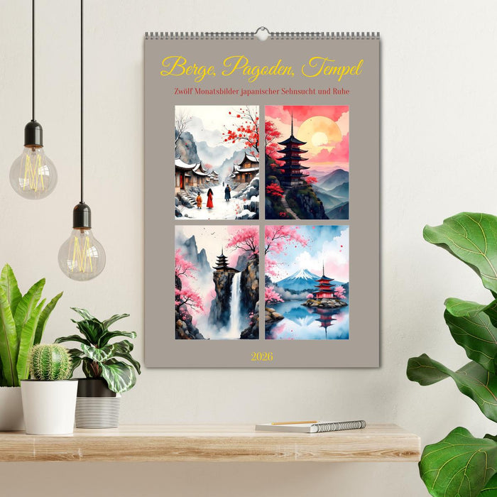 Berge, Pagoden, Tempel (CALVENDO Wandkalender 2026)