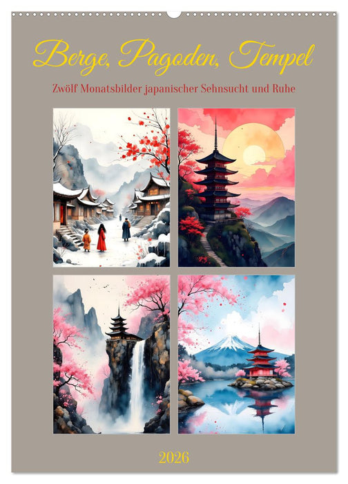 Berge, Pagoden, Tempel (CALVENDO Wandkalender 2026)