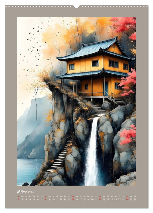 Berge, Pagoden, Tempel (CALVENDO Wandkalender 2026)