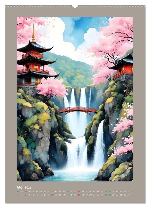 Berge, Pagoden, Tempel (CALVENDO Wandkalender 2026)