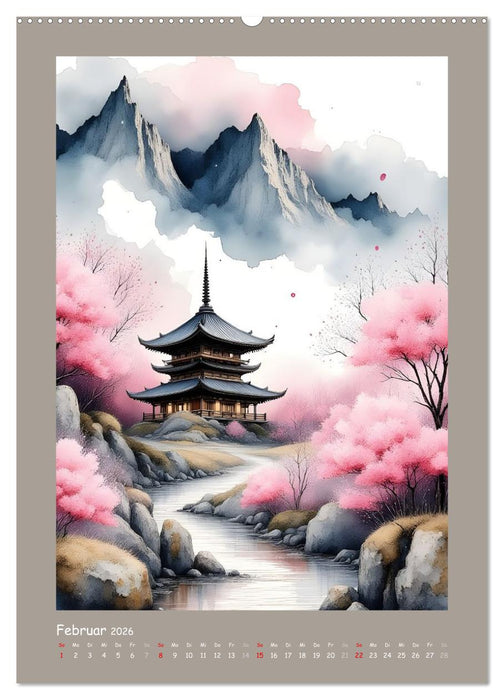 Berge, Pagoden, Tempel (CALVENDO Premium Wandkalender 2026)