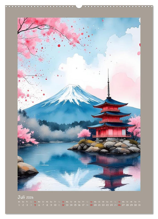 Berge, Pagoden, Tempel (CALVENDO Premium Wandkalender 2026)