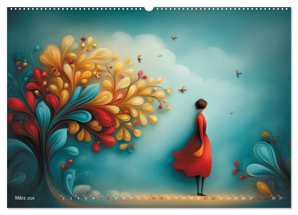 Naive Farbwelten (CALVENDO Premium Wandkalender 2026)