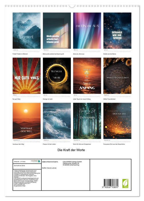 Die Kraft der Worte (CALVENDO Premium Wandkalender 2026)