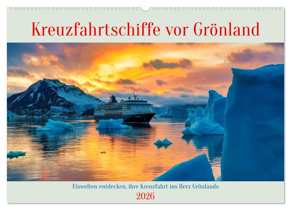Kreuzfahrtschiffe vor Grönland (CALVENDO Wandkalender 2026)