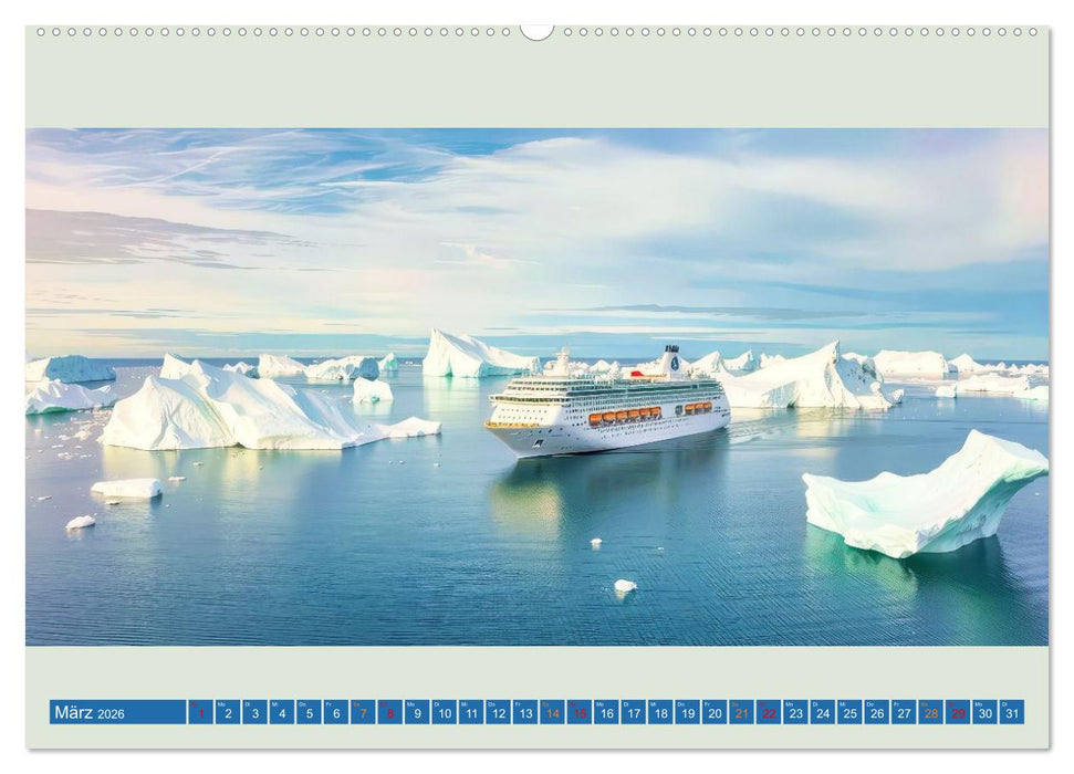 Kreuzfahrtschiffe vor Grönland (CALVENDO Wandkalender 2026)