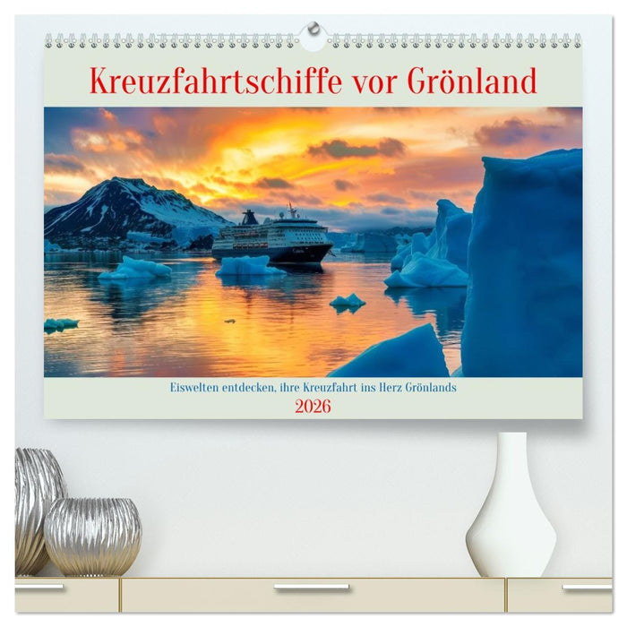 Kreuzfahrtschiffe vor Grönland (CALVENDO Premium Wandkalender 2026)