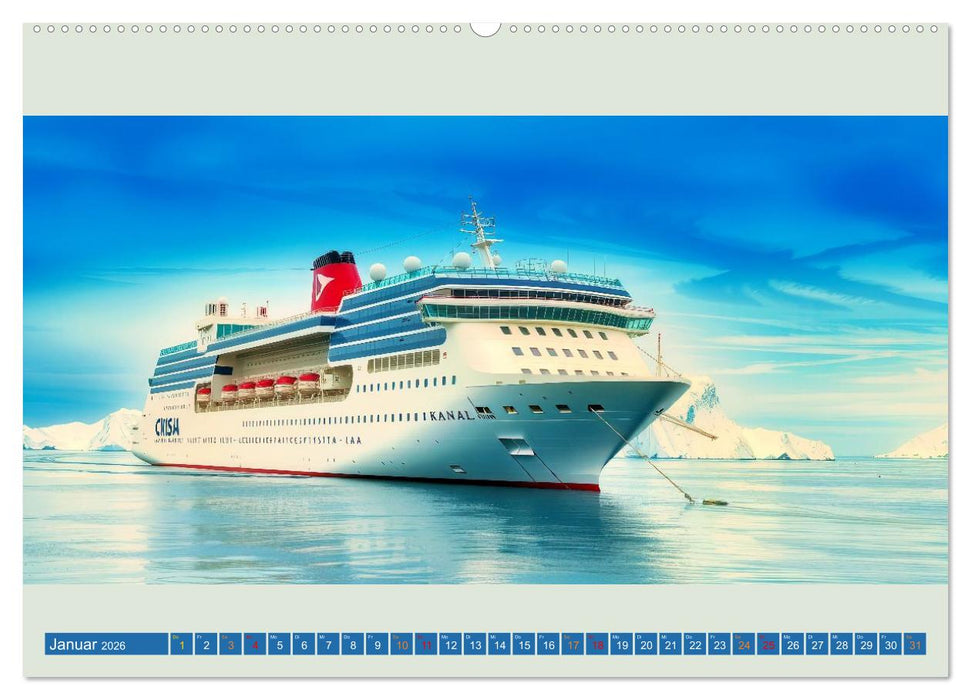 Kreuzfahrtschiffe vor Grönland (CALVENDO Premium Wandkalender 2026)