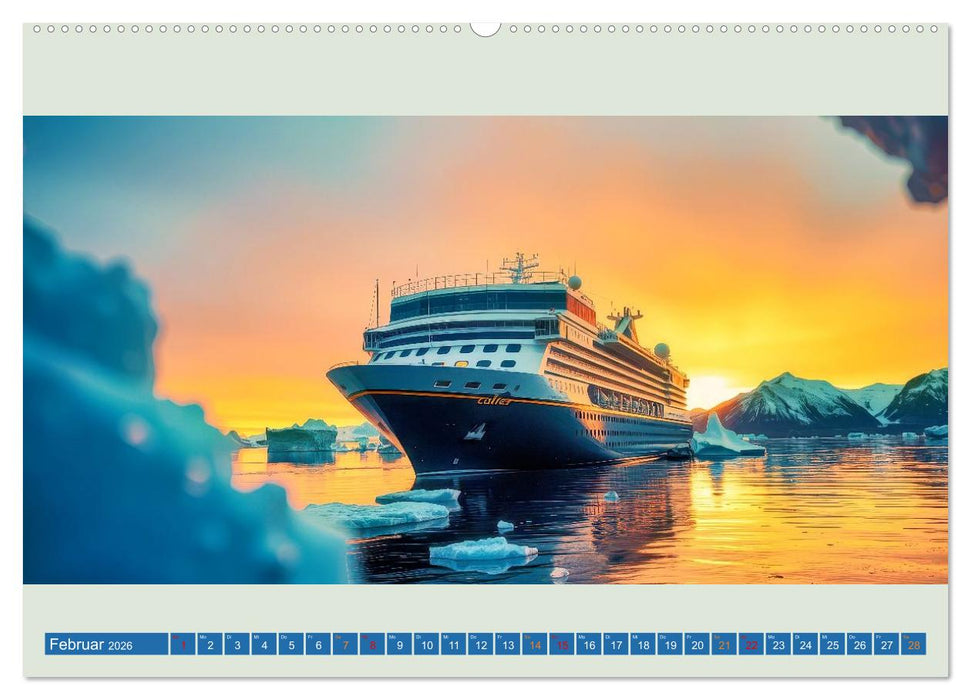 Kreuzfahrtschiffe vor Grönland (CALVENDO Premium Wandkalender 2026)
