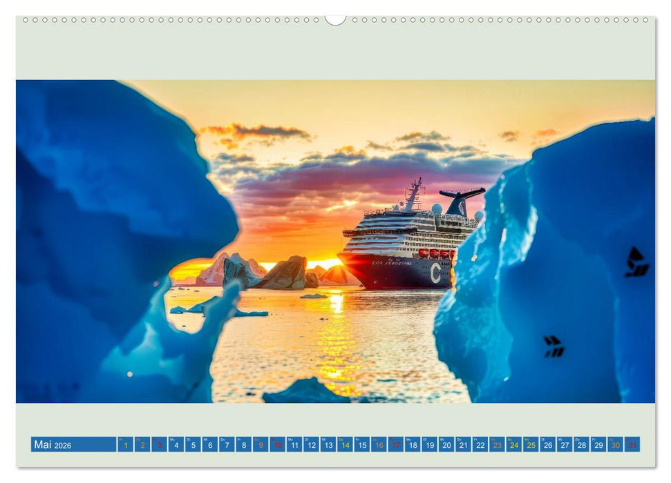 Kreuzfahrtschiffe vor Grönland (CALVENDO Premium Wandkalender 2026)