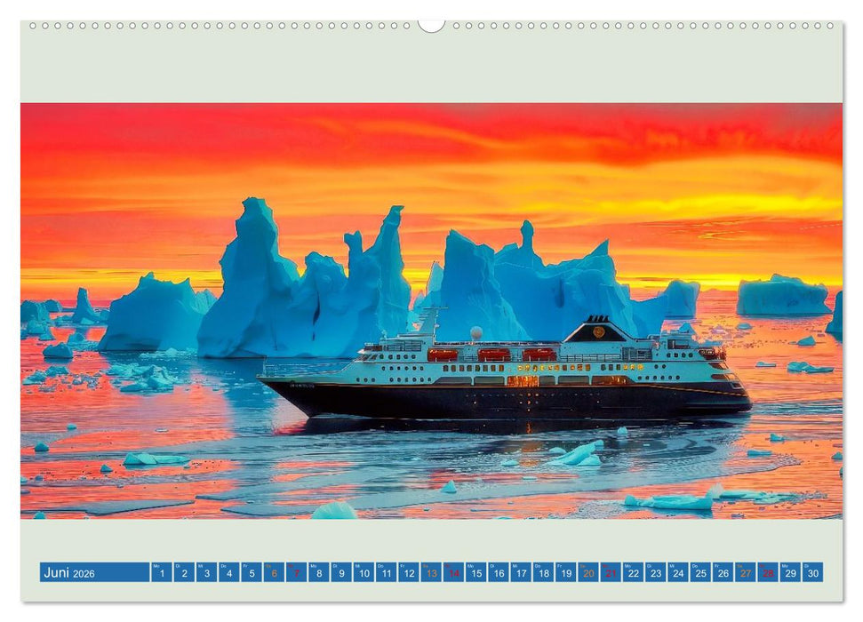 Kreuzfahrtschiffe vor Grönland (CALVENDO Premium Wandkalender 2026)