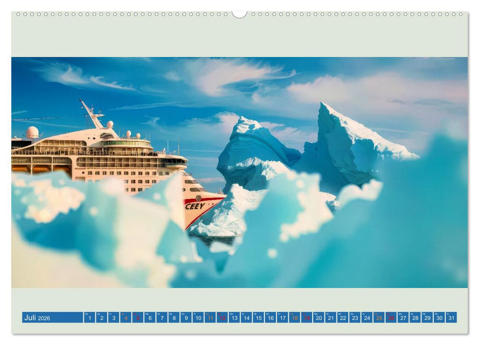 Kreuzfahrtschiffe vor Grönland (CALVENDO Premium Wandkalender 2026)