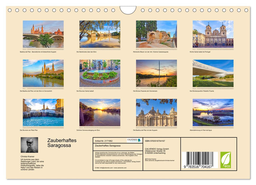 Zauberhaftes Saragossa (CALVENDO Wandkalender 2026)