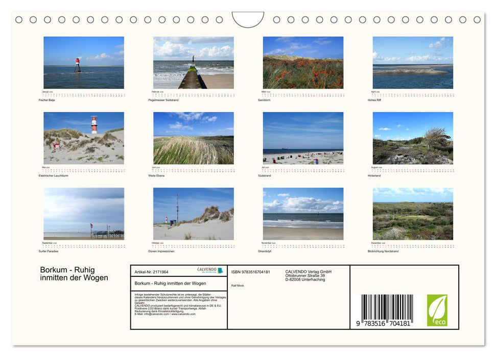 Borkum - Ruhig inmitten der Wogen (CALVENDO Wandkalender 2026)