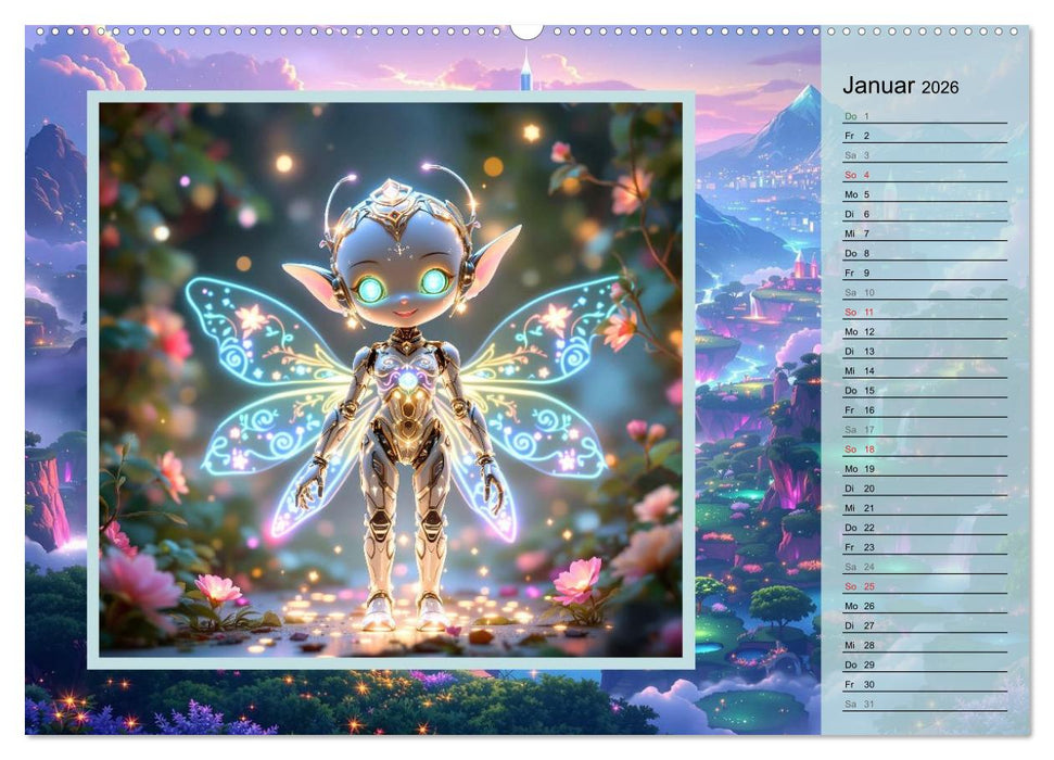 Zauberreich der Roboterwesen (CALVENDO Wandkalender 2026)