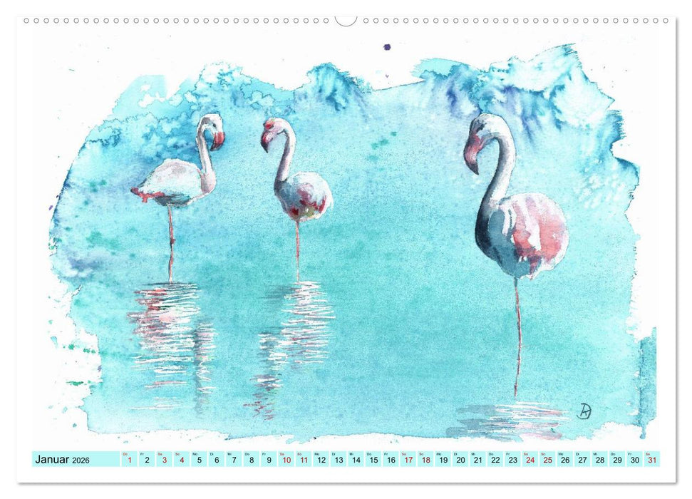 Faszination Vögel im Aquarell - Expressionistische Kunst von Doris Krüger (CALVENDO Wandkalender 2026)