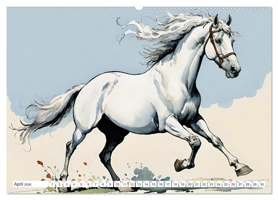 Lipizzaner. Kunstvolle Porträts schöner Pferde (CALVENDO Wandkalender 2026)