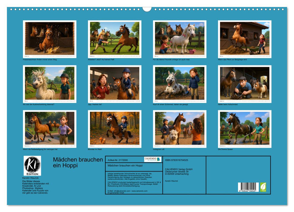 Mädchen brauchen ein Hoppi (CALVENDO Wandkalender 2026)