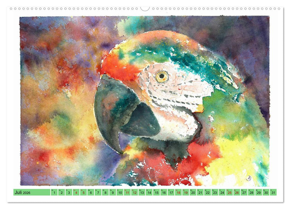 Faszination Vögel im Aquarell - Expressionistische Kunst von Doris Krüger (CALVENDO Premium Wandkalender 2026)