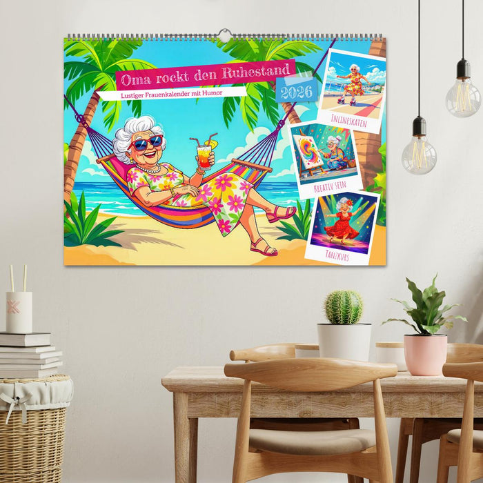 Oma rockt den Ruhestand - Lustiger Frauenkalender mit Humor (CALVENDO Wandkalender 2026)