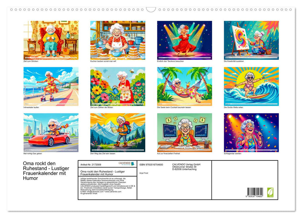 Oma rockt den Ruhestand - Lustiger Frauenkalender mit Humor (CALVENDO Wandkalender 2026)