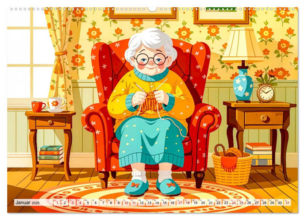 Oma rockt den Ruhestand - Lustiger Frauenkalender mit Humor (CALVENDO Wandkalender 2026)