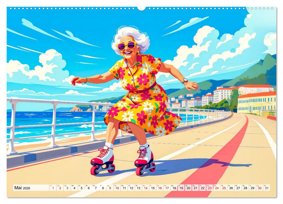 Oma rockt den Ruhestand - Lustiger Frauenkalender mit Humor (CALVENDO Wandkalender 2026)