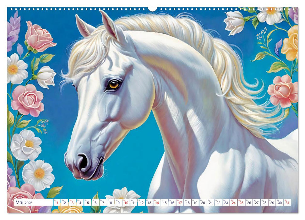 Lipizzaner. Kunstvolle Porträts schöner Pferde (CALVENDO Premium Wandkalender 2026)