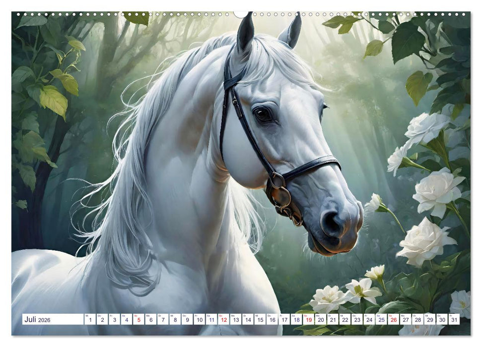 Lipizzaner. Kunstvolle Porträts schöner Pferde (CALVENDO Premium Wandkalender 2026)
