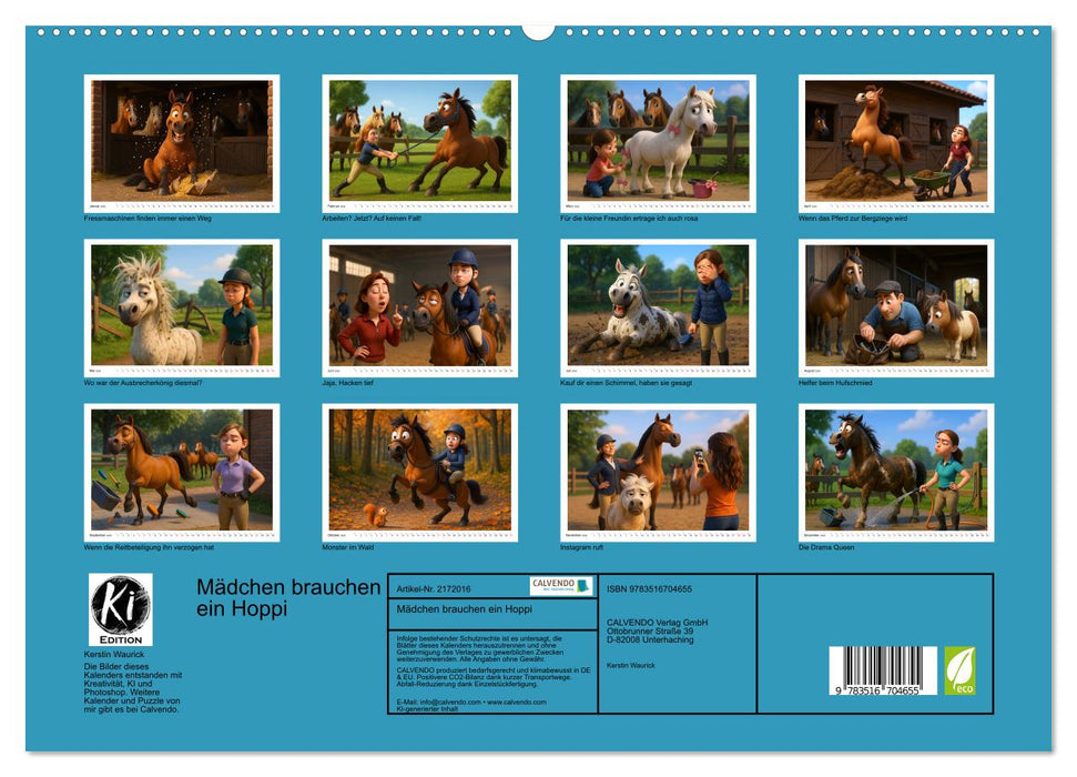 Mädchen brauchen ein Hoppi (CALVENDO Premium Wandkalender 2026)
