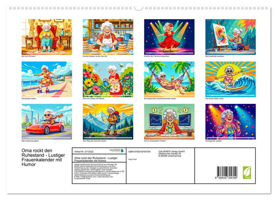 Oma rockt den Ruhestand - Lustiger Frauenkalender mit Humor (CALVENDO Premium Wandkalender 2026)