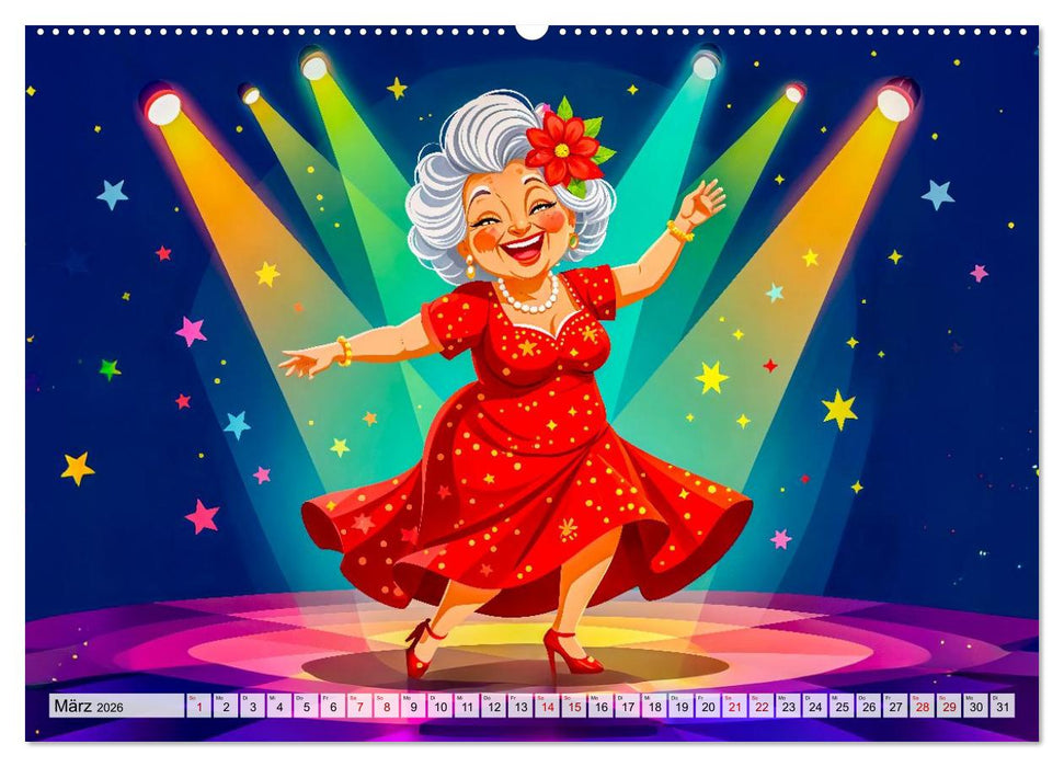 Oma rockt den Ruhestand - Lustiger Frauenkalender mit Humor (CALVENDO Premium Wandkalender 2026)