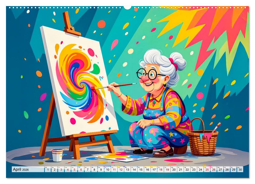Oma rockt den Ruhestand - Lustiger Frauenkalender mit Humor (CALVENDO Premium Wandkalender 2026)