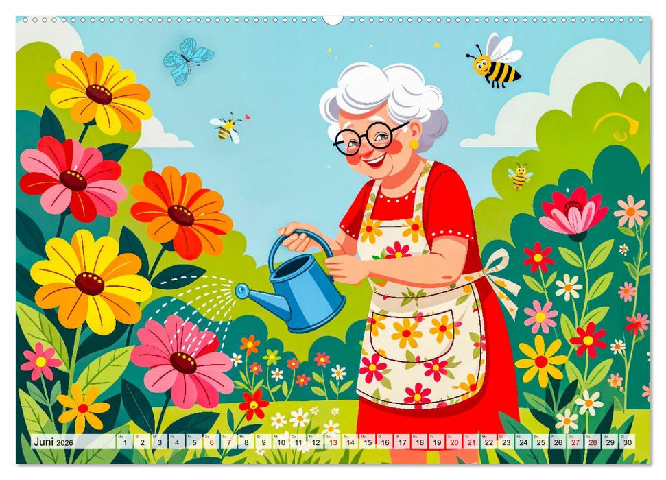 Oma rockt den Ruhestand - Lustiger Frauenkalender mit Humor (CALVENDO Premium Wandkalender 2026)