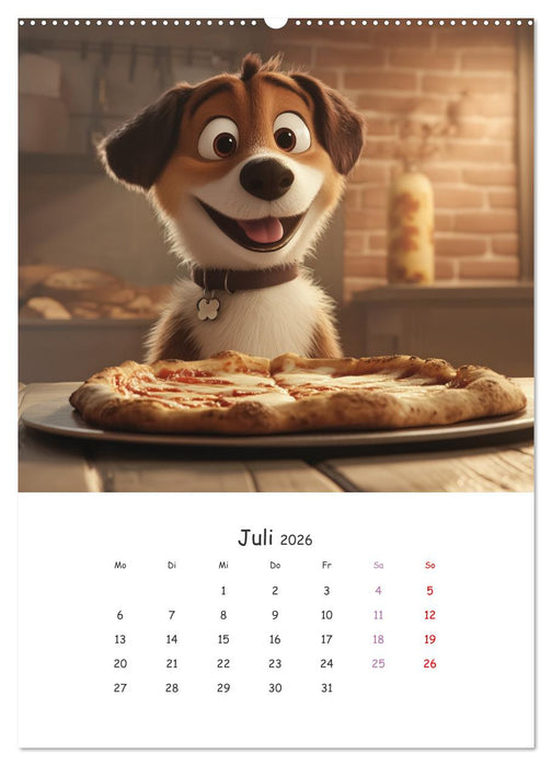 Fellnasen am Küchentisch - 12 KI-Motive mit Hunden (CALVENDO Premium Wandkalender 2026)