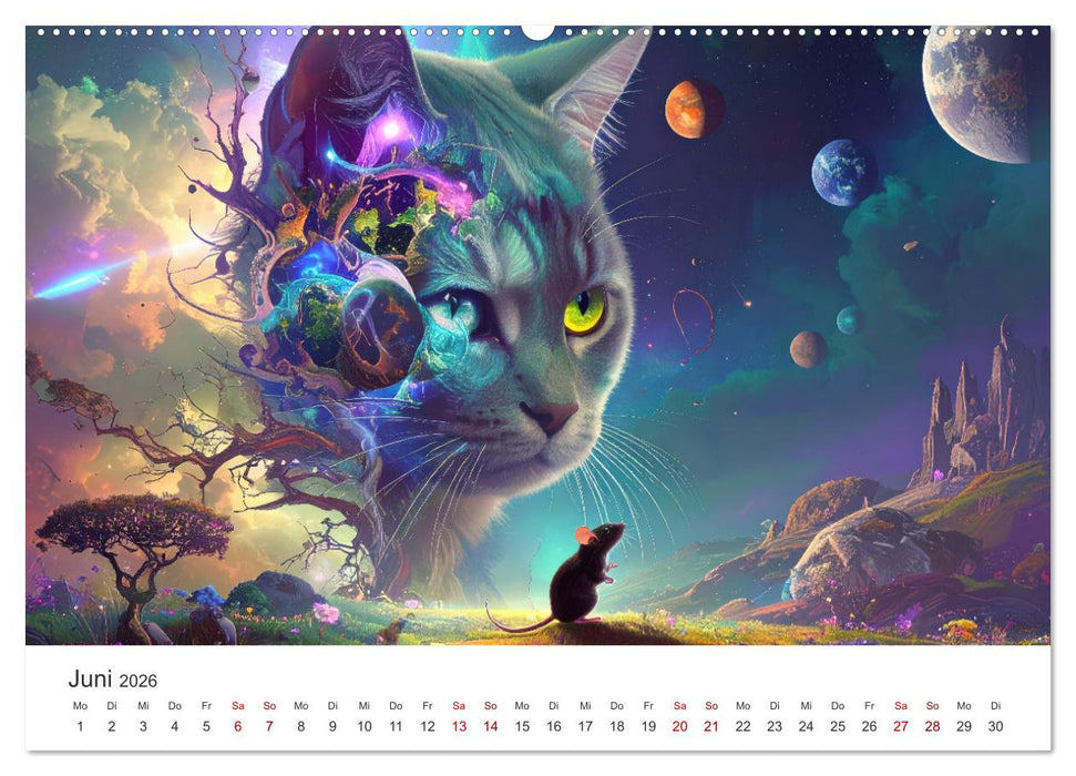 Kunst Katzen (CALVENDO Wandkalender 2026)