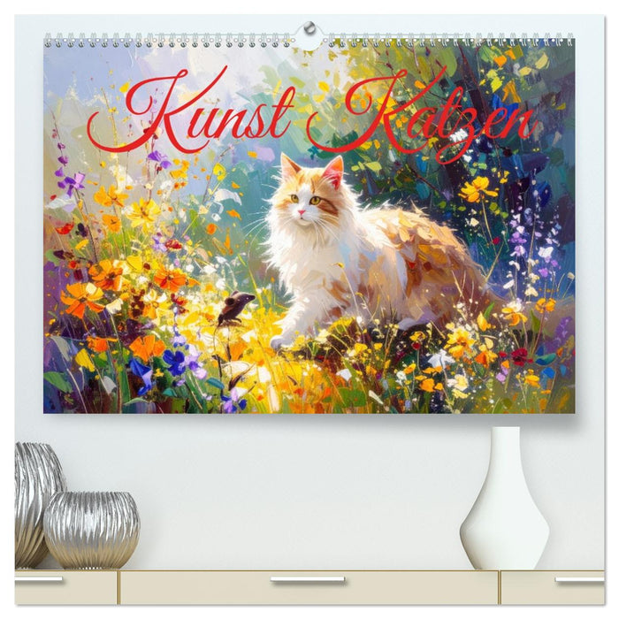 Kunst Katzen (CALVENDO Premium Wandkalender 2026)
