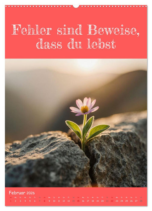 Positiv denken - Kalender für mehr Selbstvertrauen (CALVENDO Wandkalender 2026)