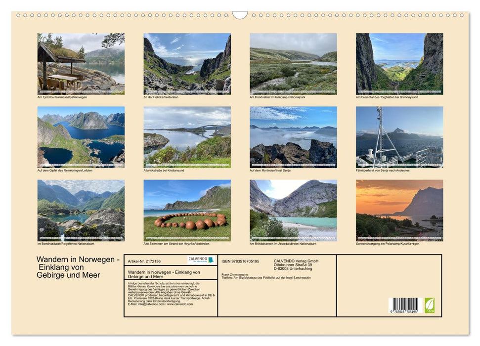 Wandern in Norwegen - Einklang von Gebirge und Meer (CALVENDO Wandkalender 2026)