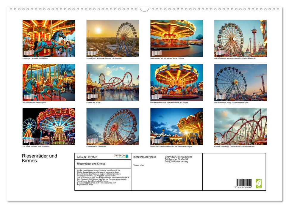 Riesenräder und Kirmes (CALVENDO Wandkalender 2026)