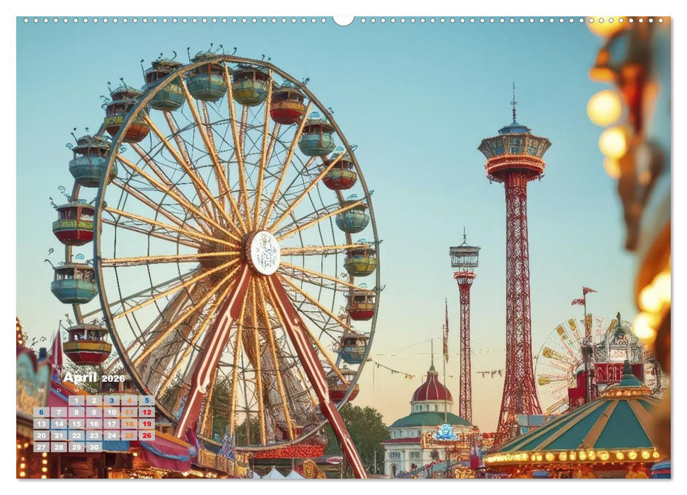 Riesenräder und Kirmes (CALVENDO Wandkalender 2026)