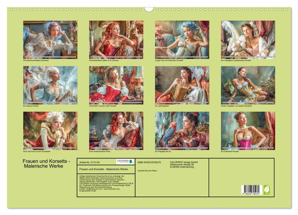 Frauen und Korsetts - Malerische Werke (CALVENDO Wandkalender 2026)