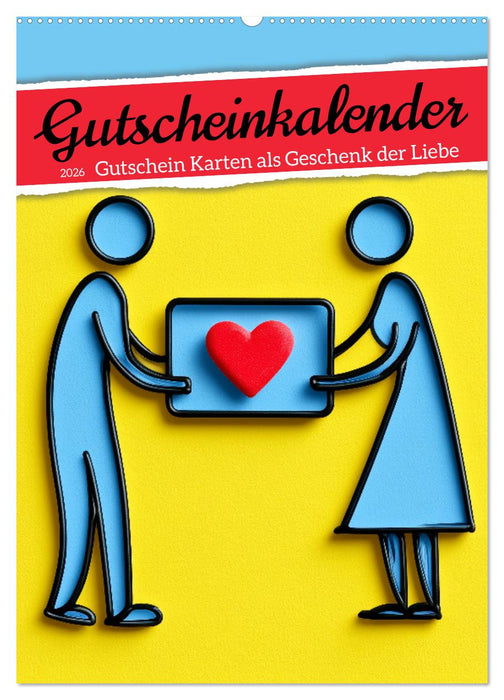 Gutscheinkalender - Gutschein Karten als Geschenk der Liebe (CALVENDO Wandkalender 2026)