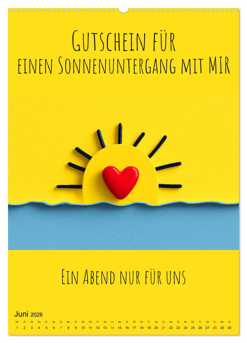 Gutscheinkalender - Gutschein Karten als Geschenk der Liebe (CALVENDO Wandkalender 2026)